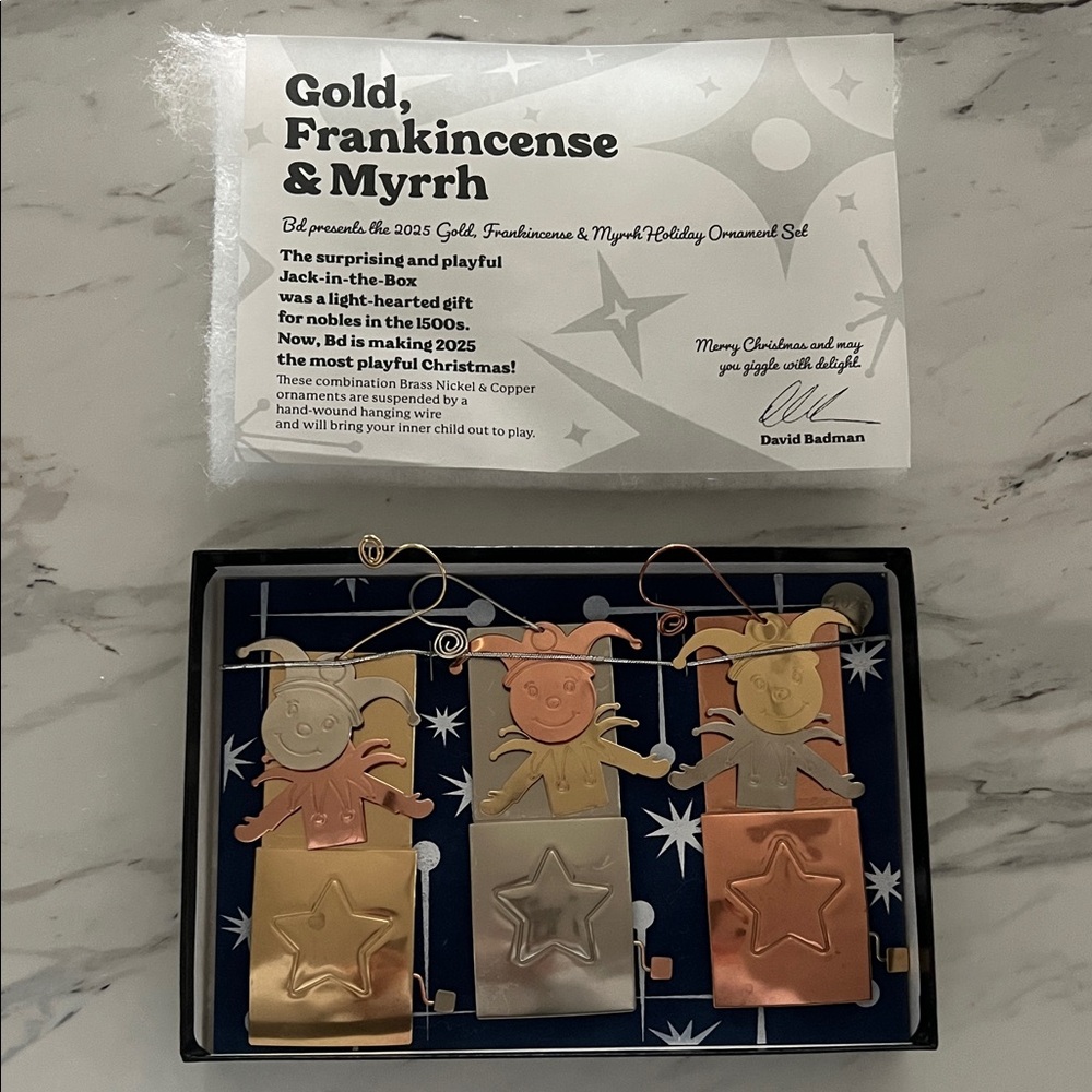 Gold, Frankincense & Myrrh Holiday Ornament Set